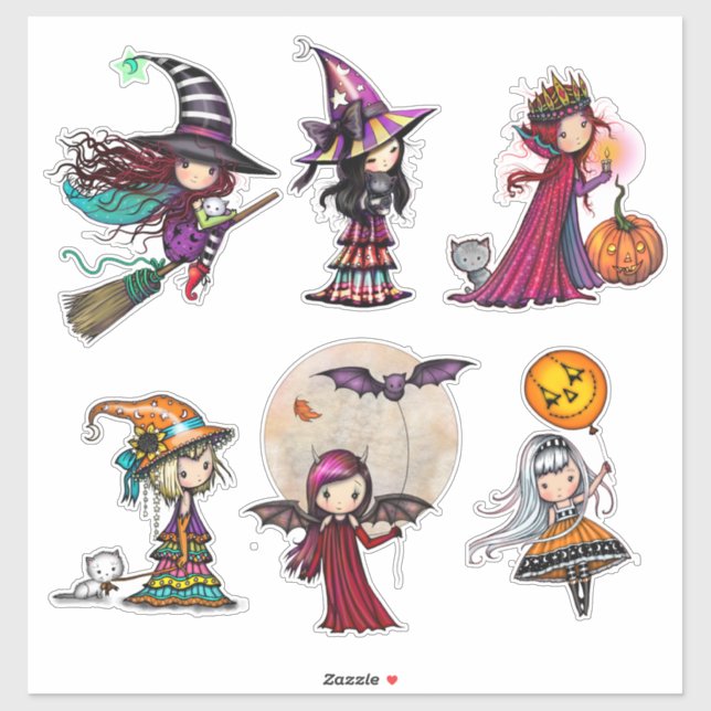 Halloween-Figuren von Molly Harrison Aufkleber (Blatt)