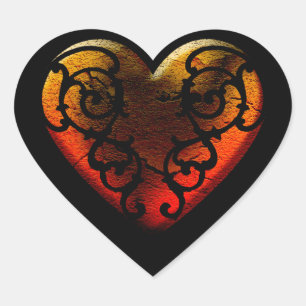 Halloween Filigree Goth Heart Sticker