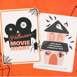 Halloween Filmabend Spooky Niedliche Kinder Einladung
