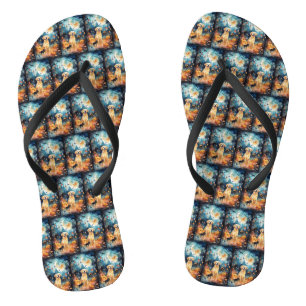 Halloween Finnischer Lappund mit Pumpkins Beängsti Flip Flops