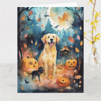 Halloween Finnischer Lappund mit Pumpkins Beängsti