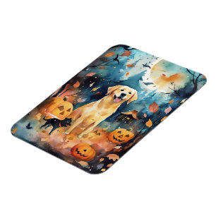 Halloween Finnischer Lappund mit Pumpkins Beängsti Magnet