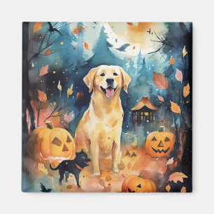Halloween Finnischer Lappund mit Pumpkins Beängsti Magnet