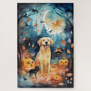 Halloween Finnischer Lappund mit Pumpkins Beängsti Puzzle