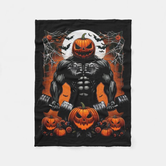 Halloween Fitness Skeleton Workout - Funny Gym Hal Fleecedecke (Vorderseite)