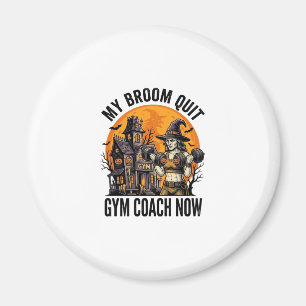 Halloween Fitness-Trainer Hexe Kürbis Workout Gr Magnet