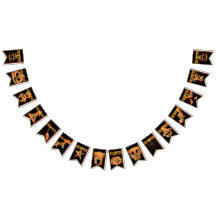 Halloween flags hanging for october night party