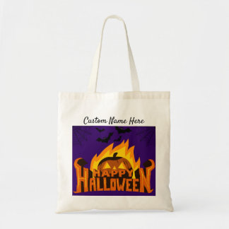 Halloween Flame Tote Bag - Personalisieren Tragetasche