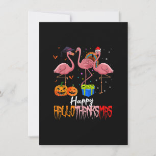 Halloween Flamingo Happy Hallothanksmas Pumpkin Einladung
