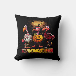 Halloween Flamingo Pink Flamingoween Pumpkin Jack Kissen