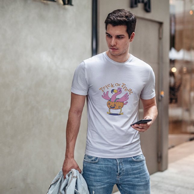 Halloween Flamingo Pumpkin Costume T-Shirt (Von Creator hochgeladen)