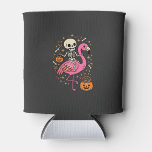Halloween Flamingo Skelett Candy Eimer Vektor De Dosenkühler