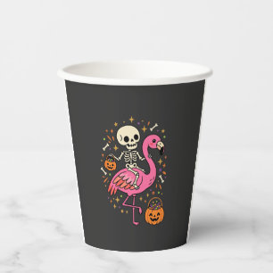 Halloween Flamingo Skelett Candy Eimer Vektor De Pappbecher