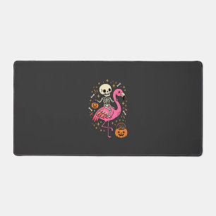 Halloween Flamingo Skelett Candy Eimer Vektor De Schreibtischunterlage
