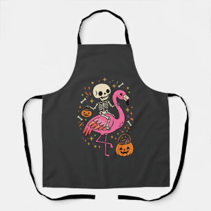 Halloween Flamingo Skelett Candy Eimer Vektor De Schürze
