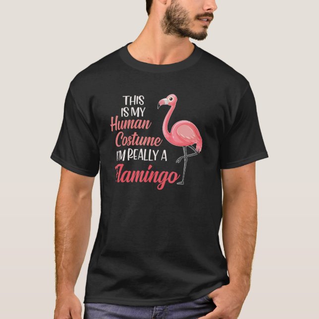 Halloween Flamingo Trick Or Treat Pink Flamingo T-Shirt (Vorderseite)