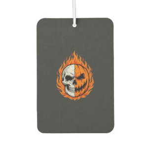 Halloween Flammender Totenschädel Kürbis gespalten Autolufterfrischer