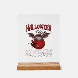 Halloween Fledermaus-geflügelter Kessel fliegende  Acrylschild
