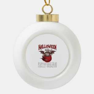 Halloween Fledermaus geflügelter Kessel fliegende  Keramik Kugel-Ornament