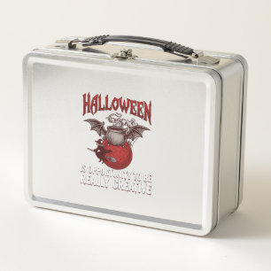 Halloween Fledermaus geflügelter Kessel fliegende Metall Brotdose