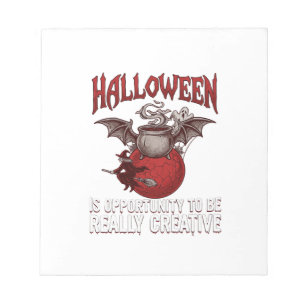 Halloween Fledermaus geflügelter Kessel fliegende Notizblock