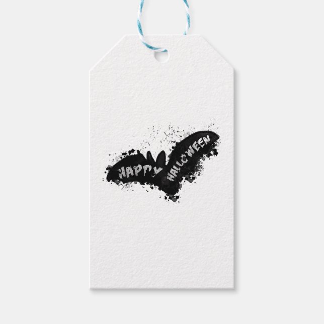 Halloween-Fledermaus Geschenkanhänger (Vorderseite)
