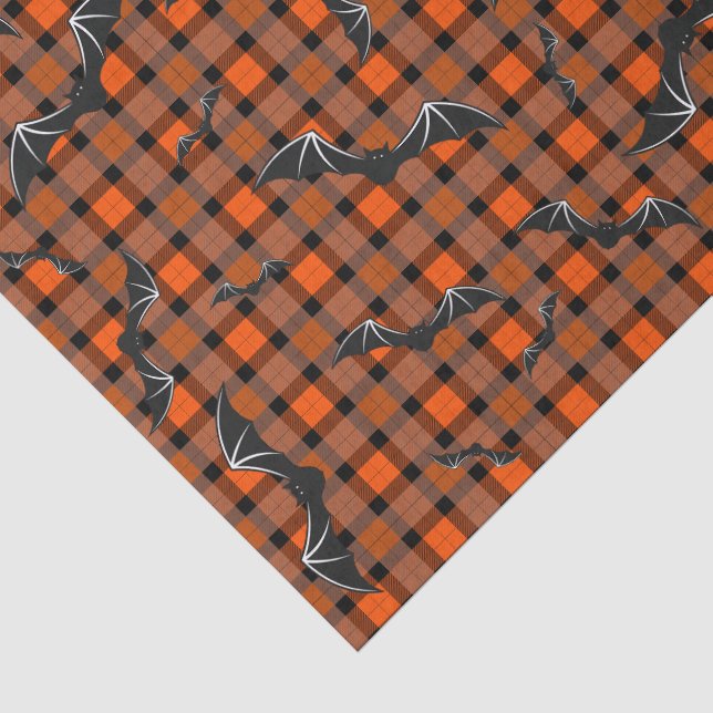 Halloween-Fledermäuse auf Kariert Seidenpapier (Ausschnitt)