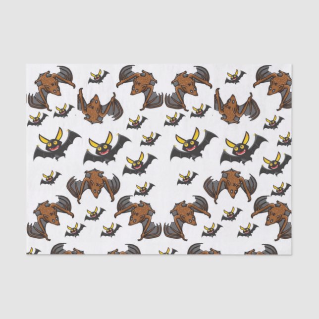 Halloween-Fledermäuse aus dekorativem Papierpapier Seidenpapier (Vorderseite)