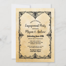 Halloween-Fledermäuse der Engagement Party Einladung