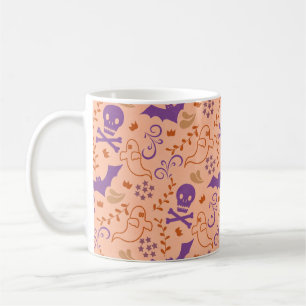 Halloween-Fledermäuse, Geister, Totenköpfe Kaffeetasse