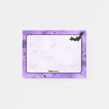 Halloween-Fledermäuse Ihr Name auf Lila Grunge