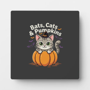 Halloween Fledermäuse Katzen und Kürbisse Süße Kät Fotoplatte