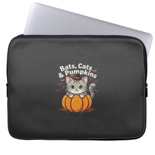 Halloween Fledermäuse Katzen und Kürbisse Süße Kät Laptopschutzhülle