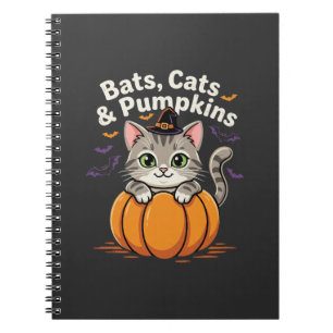 Halloween Fledermäuse Katzen und Kürbisse Süße Kät Notizblock