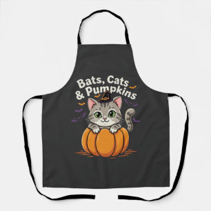 Halloween Fledermäuse Katzen und Kürbisse Süße Kät Schürze