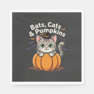Halloween Fledermäuse Katzen und Kürbisse Süße Kät Serviette