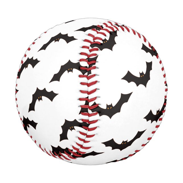 Halloween, Fledermäuse-Muster, Süßes oder Saures,  Baseball (Schrägansicht)
