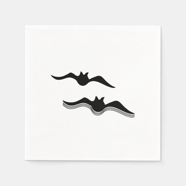 Halloween-Fledermäuse, schwarz Serviette (Vorderseite)