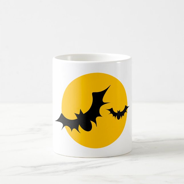 Halloween-Fledermäuse-Silhouette Vollmond Kaffeetasse (Von Creator hochgeladen)