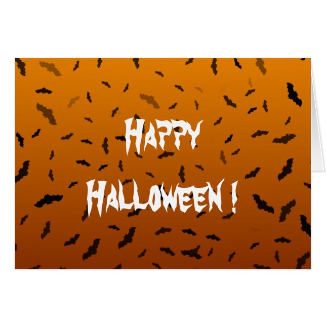 Halloween - Fledermauskarte (Vorderseite (Horizontal))