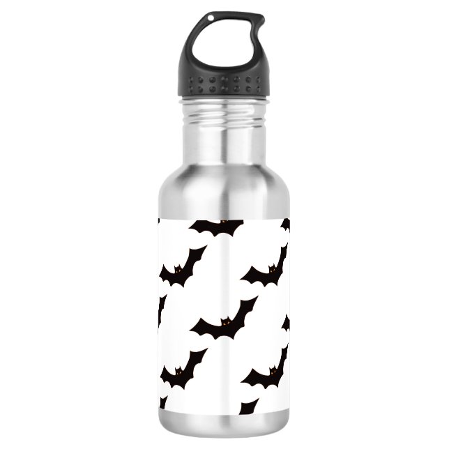 Halloween, Fledermausmuster, Süßes oder Saures, Bu Edelstahlflasche (Vorderseite)