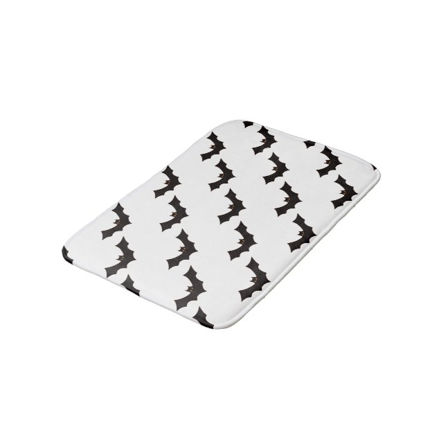 Halloween, Fledermausmuster, Trick oder Trete, Boo Badematte (Schrägansicht)