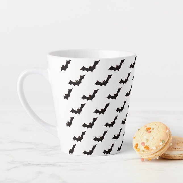 Halloween, Fledermausmuster, Trick oder Trete, Boo Milchtasse (Beispiel)