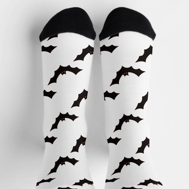 Halloween, Fledermausmuster, Trick oder Trete, Boo Socken (Oben)
