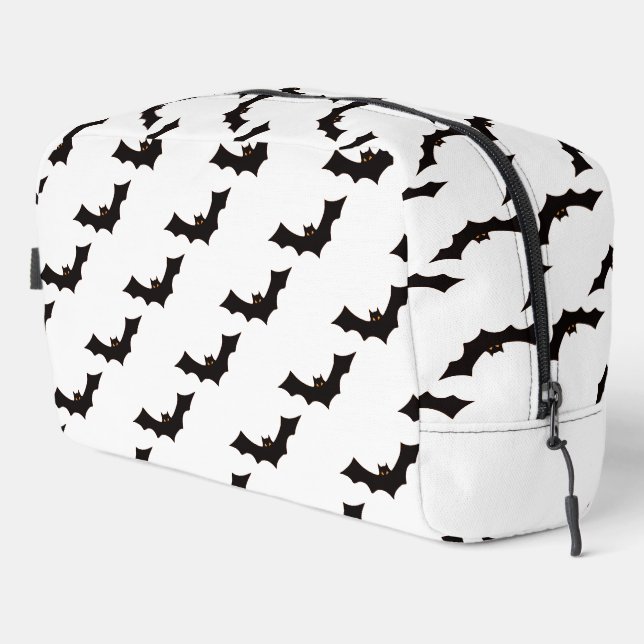 Halloween, Fledermausmuster, Trick oder Trete, Boo Waschbeutel (Rechte Ecke)