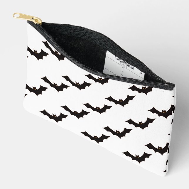 Halloween, Fledermausmuster, Trick oder Trete, Boo Zubehörtasche (Offen)