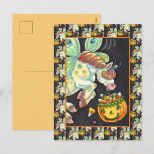 HALLOWEEN FLIEGENDES PFERD CANDY CORN FEIERTAGSPOSTKARTE