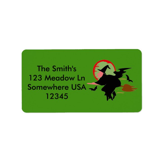 Halloween-Fliegenwitz Adressaufkleber (Vorne)