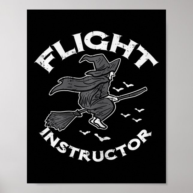 Halloween Flight Instructor Hexenkostüm Wo Poster (Vorne)
