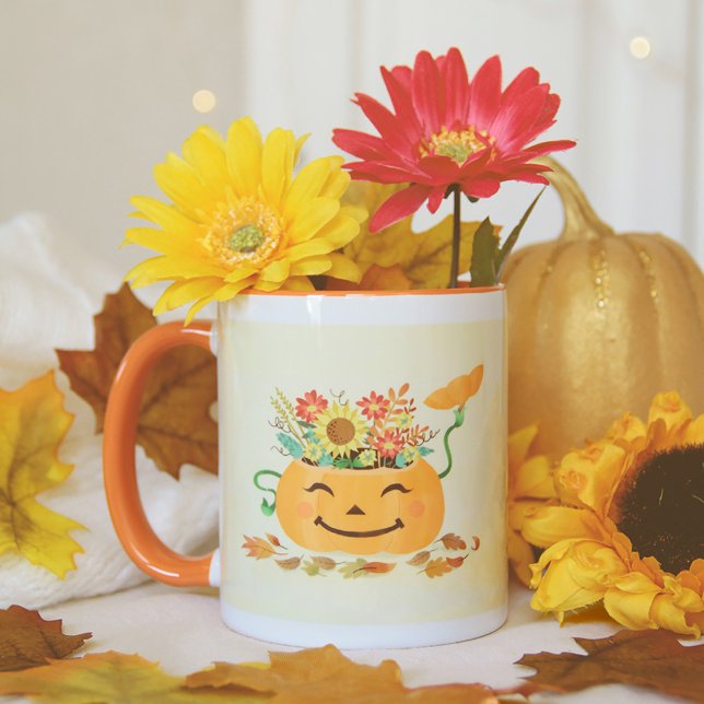 Halloween Floral Pumpkin Tasse (Von Creator hochgeladen)